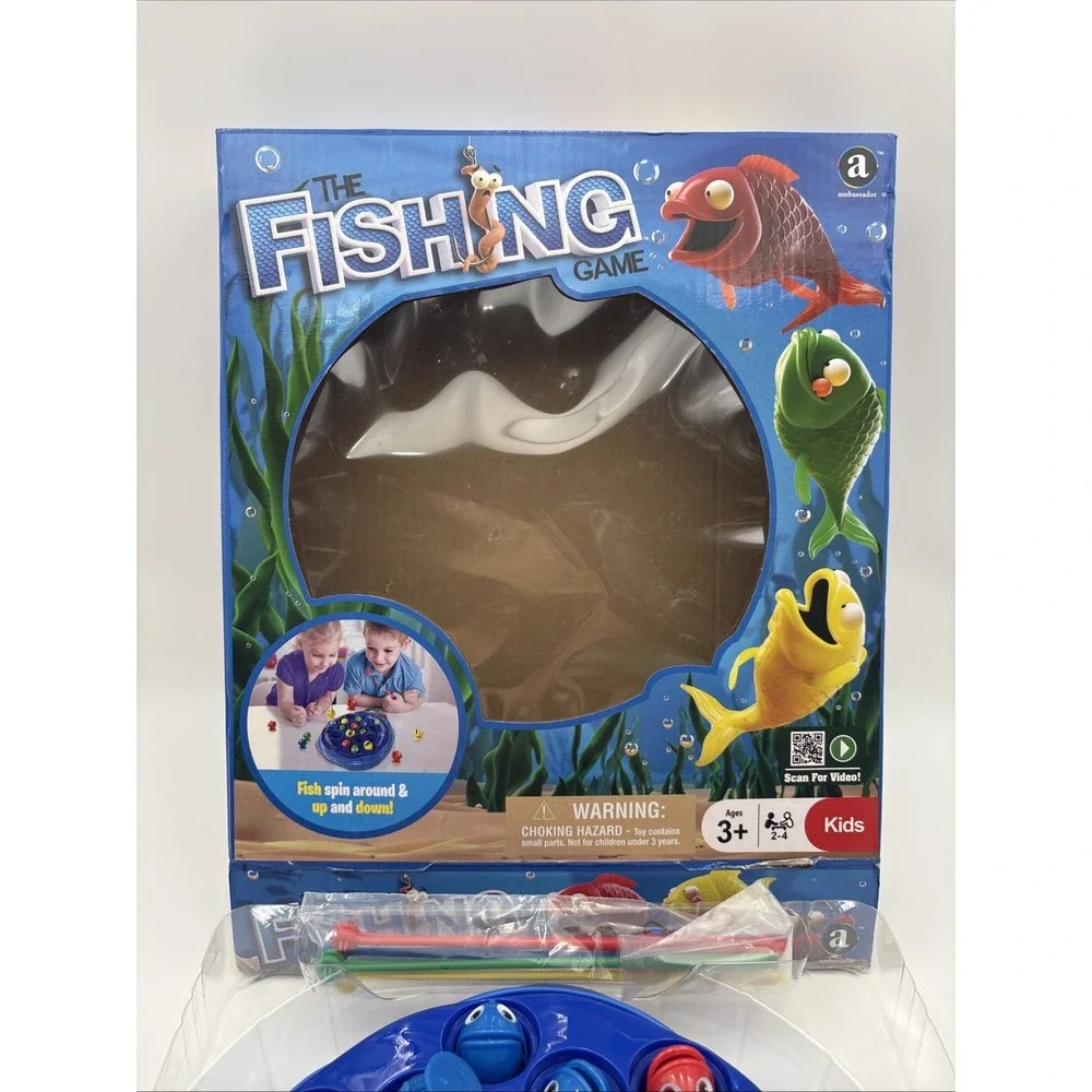 Ambassador Games The Fishing Game 2-4 Players Ages 3+ Motorized Spinning Pond